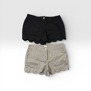 Stylish Women's Scalloped Hem Shorts - Black, grey, and navy